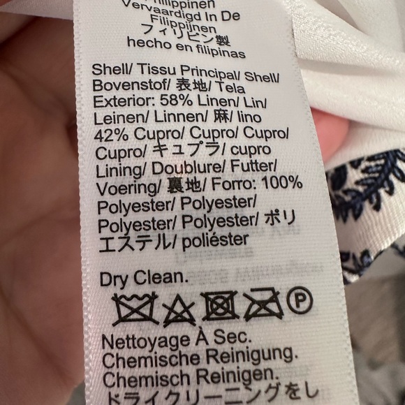 J. Crew Navy and White Leaf Print Blazer - Picture 6 of 6